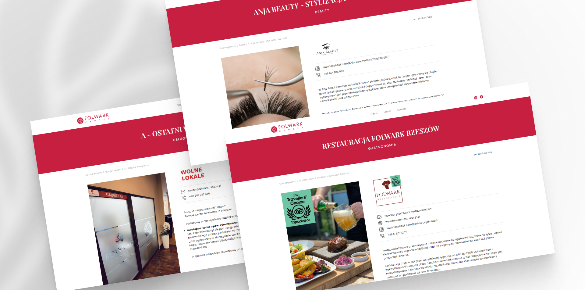 Realizacja strony internetowej Folwark Center Rzeszów
