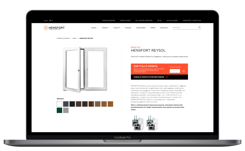 Strona www dla producenta okien