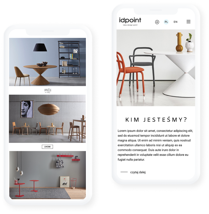 Realizacja strony internetowej dystrybutora mebli ID Point
