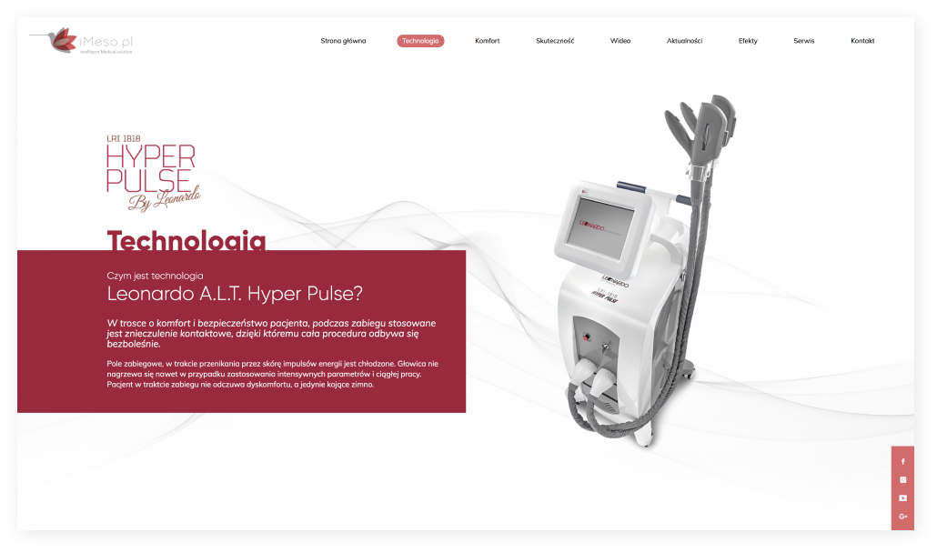 Realizacja strony www medycznej - Hyper Pulse Imeso