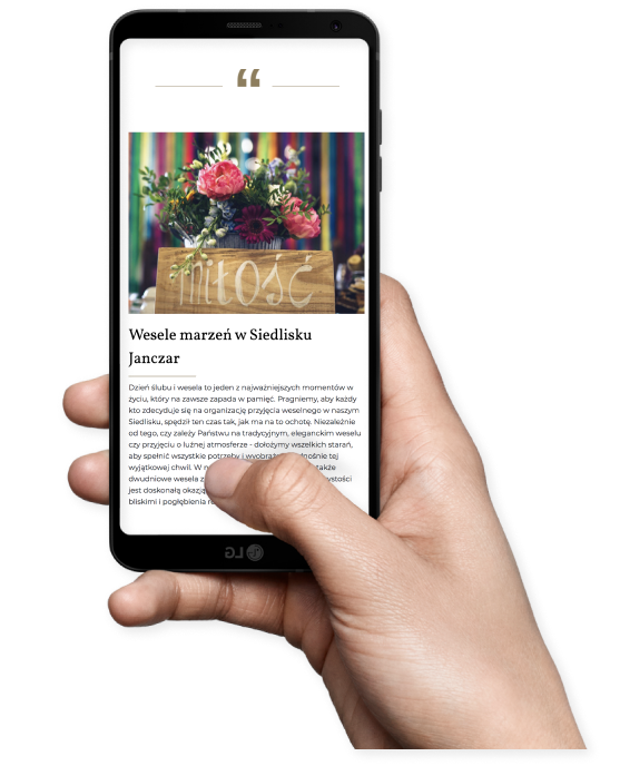 Realizacja strony www dla hotelu i restauracji Siedlisko Janczar