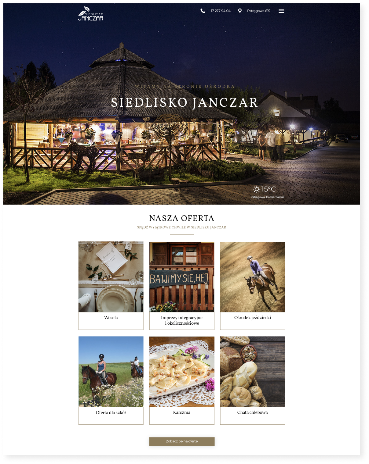 Realizacja strony www dla hotelu i restauracji Siedlisko Janczar