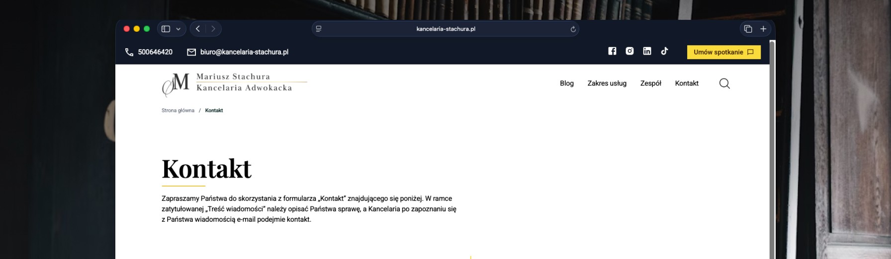 Kancelaria Adwokacka Mariusz Stachura - strona internetowa