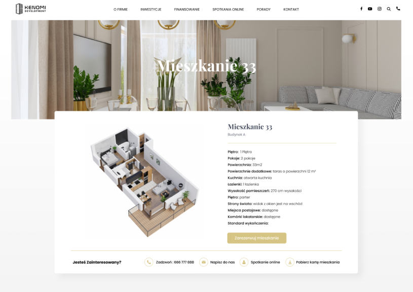 Realizacja strony www dla developera Kenomi