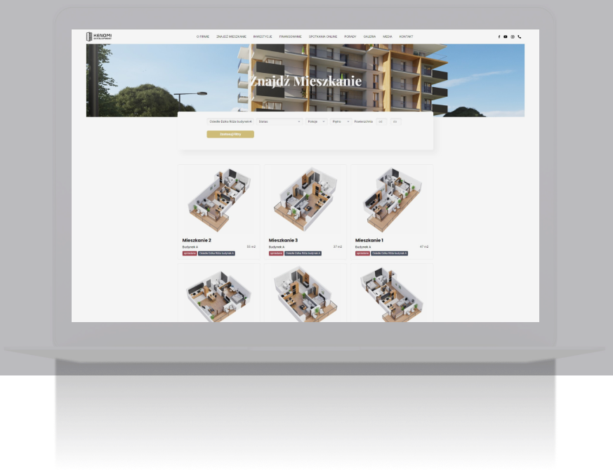 Realizacja strony www dla developera Kenomi