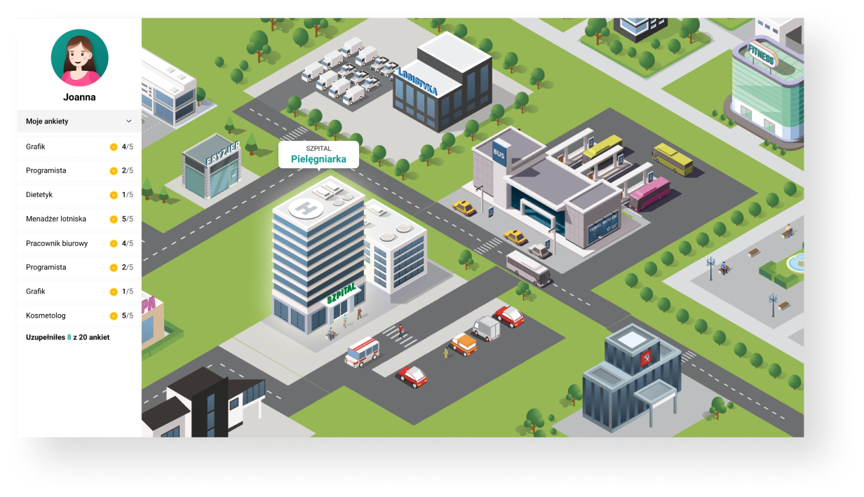 Realizacja aplikacji edukacyjnej Miasto Zawodów