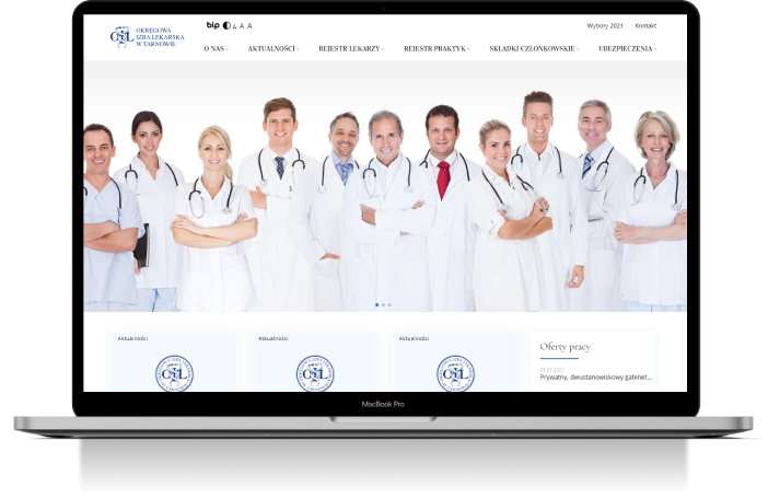 strona www okręgowej izby lekarskiej Tarnów