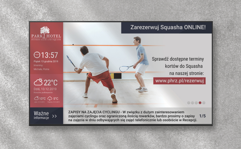 Projekty materiałów drukowanych - Park Hotel Rzeszów