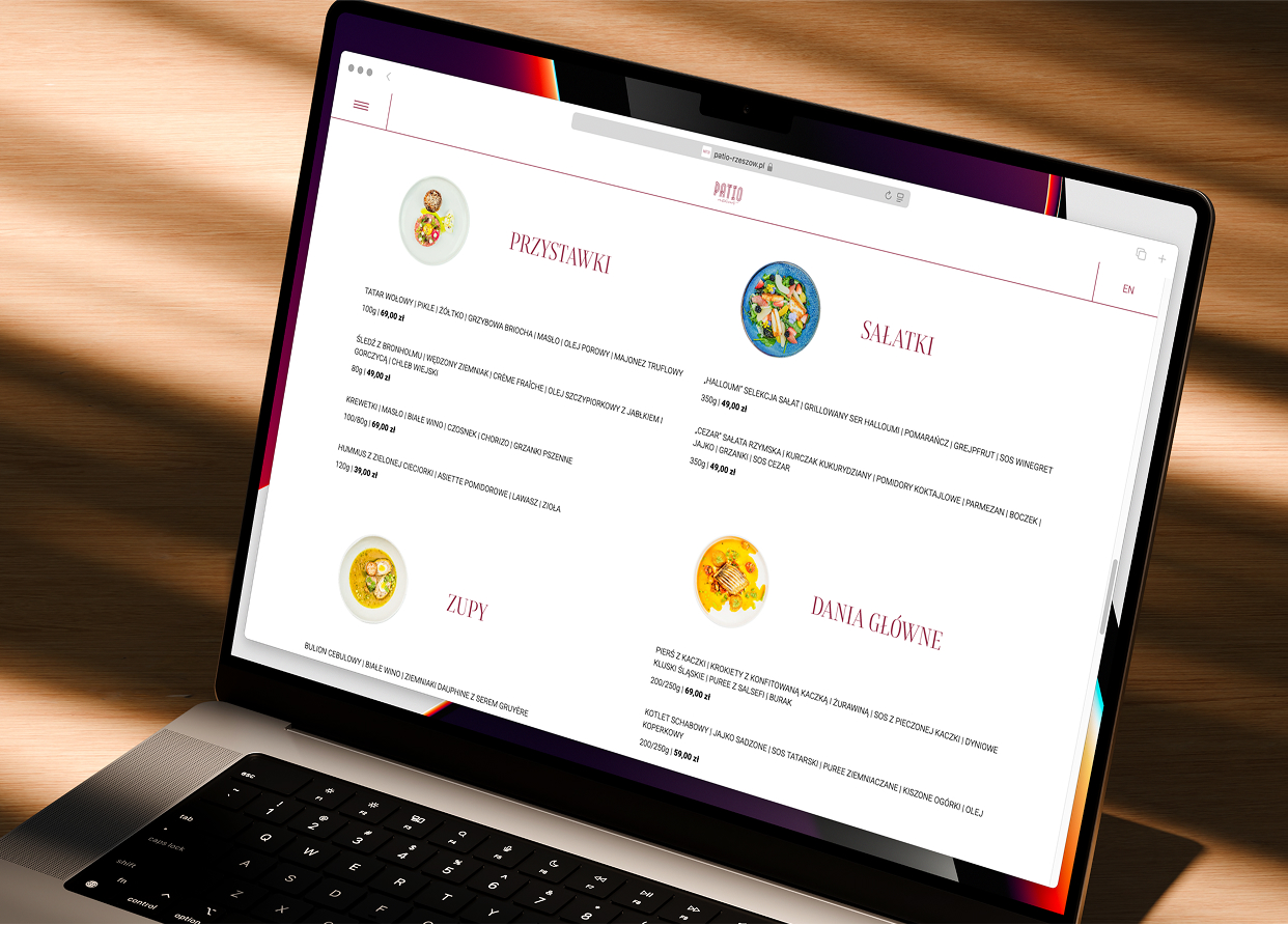 Restauracja Patio - strona internetowa