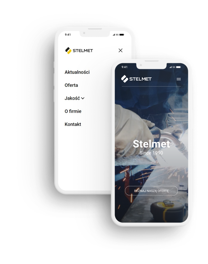 Realizacja strony www dla firmy przemysłowej STELMET