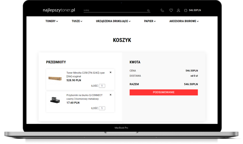 realizacja sklepu internetowego akcesoria biurowe