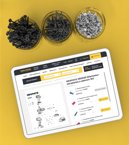 Sklep internetowy z częściami do elektronarzędzi  Mikron
