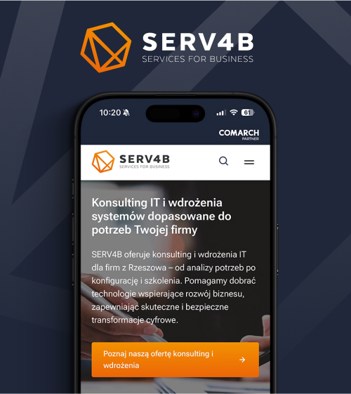 Realizacja strony www dla firmy informatycznej Serv4b
